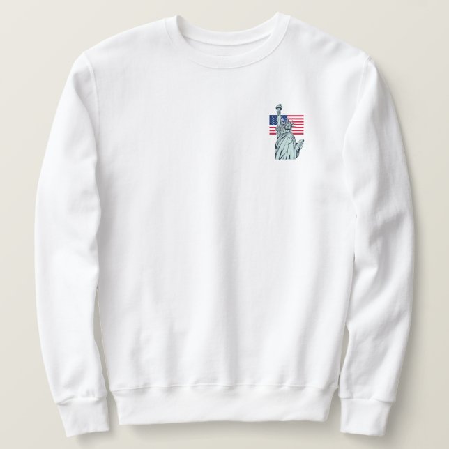 American Flag with Lady Liberty     Sweatshirt (Design Front)