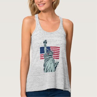 American Flag with Lady Liberty   T-Shirt