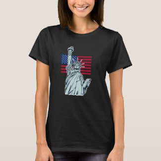 American Flag with Lady Liberty   T-Shirt