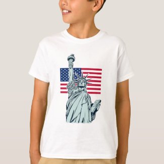 American Flag with Lady Liberty    T-Shirt