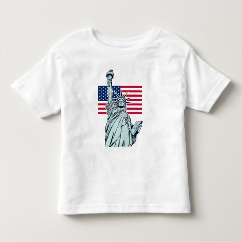 American Flag with Lady Liberty   Toddler T_shirt