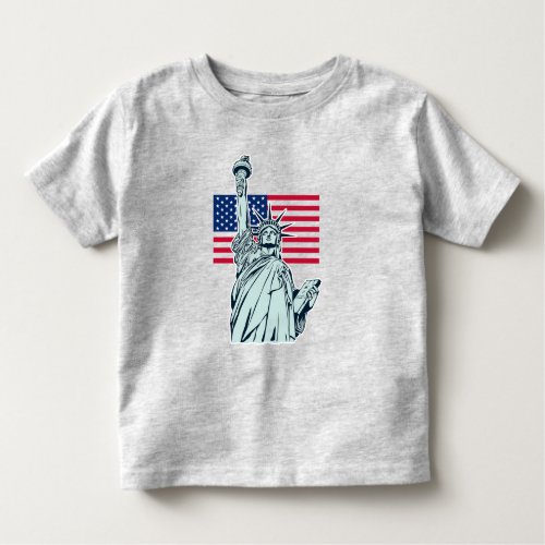 American Flag with Lady Liberty   Toddler T_shirt