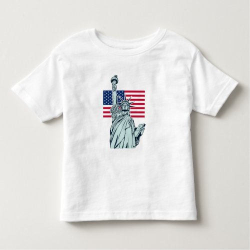 American Flag with Lady Liberty     Toddler T_shirt