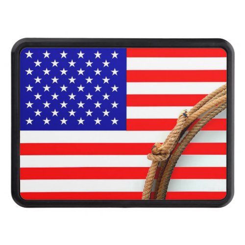 American Flag with Lasso Hitch Cover