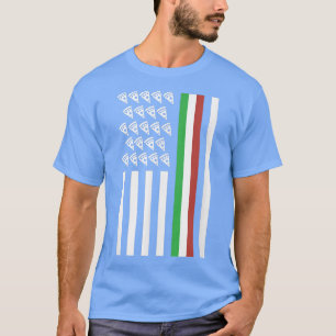 American Flag With Pizza Funny Italian Italy Pride T-Shirt