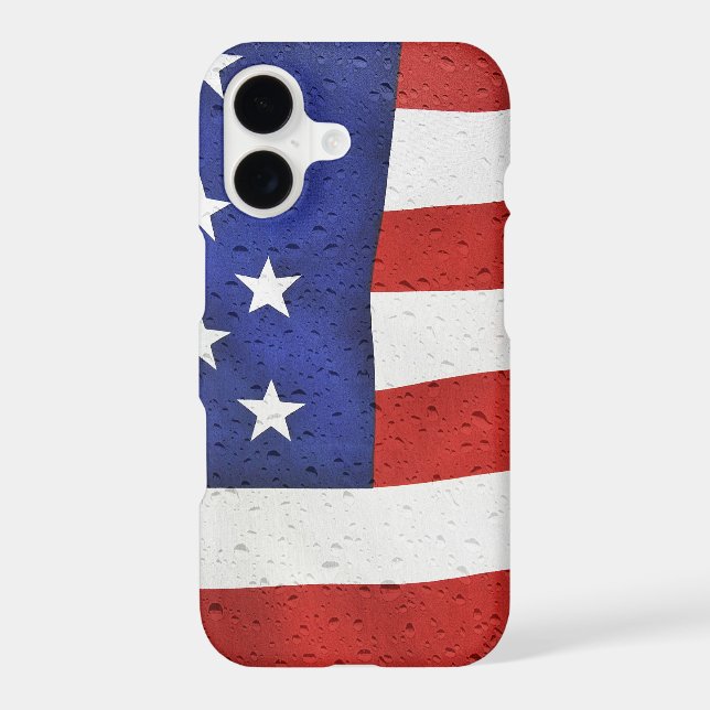 American flag with raindrops iphone case (Back)