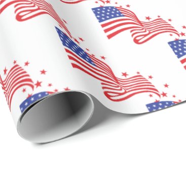 American flag with red stars wrapping paper American flag with red stars wrapping paper