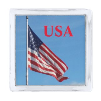 American Flag with USA tie tack or