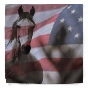 American Flag With Wild Horse Bandana