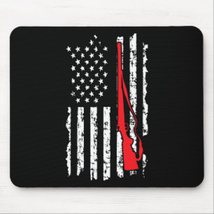 American Flag Women Men Shotgun Hunting Mouse Pad