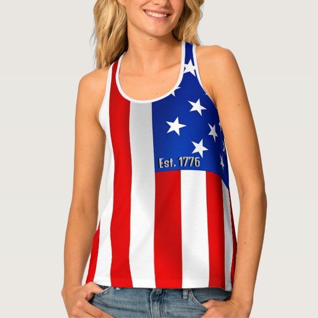 American Flag Women's Vintage 1776 Tank Top (Front)