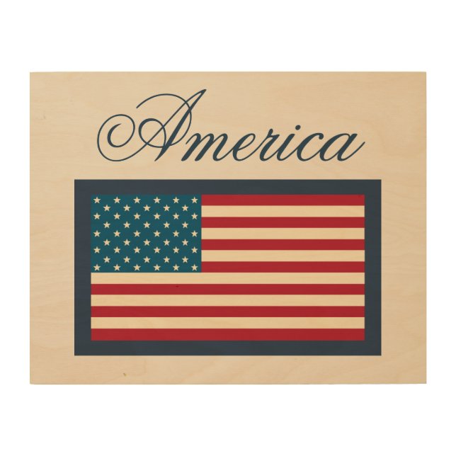 American Flag Wood Canvas (Front)