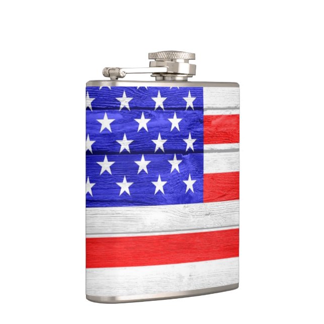 American Flag Wood Flask (Right)