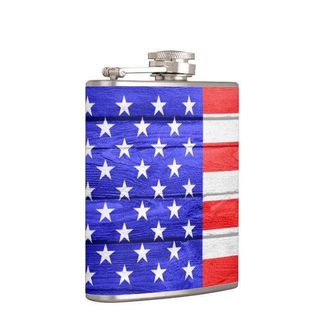 American Flag Wood Flask (Right)