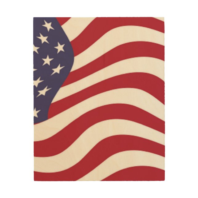 AMERICAN FLAG WOOD WALL DECOR (Front)