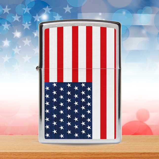 American Flag Wooden Plank Texture Zippo Lighter (Creator Uploaded)