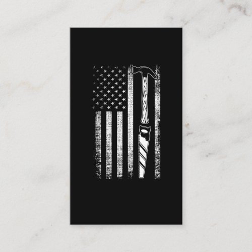 American Flag Woodworker USA Carpenter Business Card