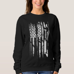 American Flag Woodworking Gift Carpenter Wood Work Sweatshirt