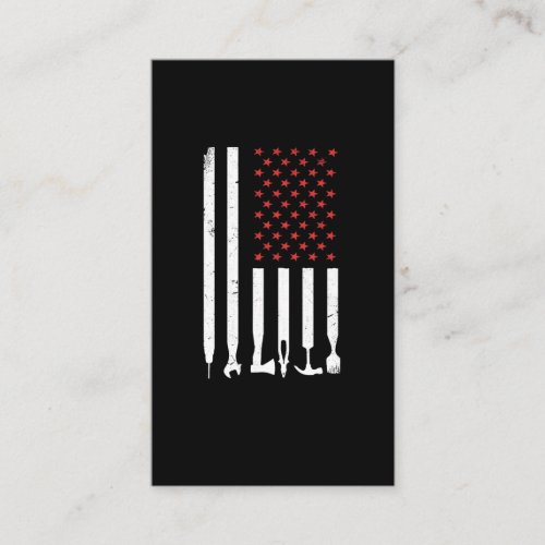 American Flag Workshop Tools Mechanic USA Business Card