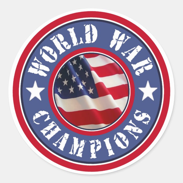 American Flag World War Champions Stickers