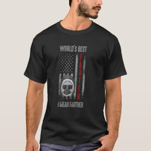 American Flag Worlds Best Farter Best Pug Dog Dad T-Shirt