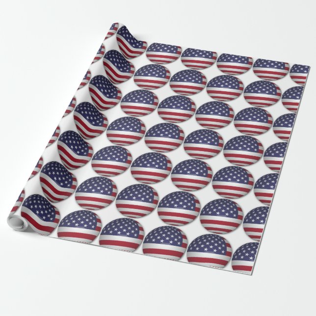 AMERICAN FLAG WRAPPING PAPER (Unrolled)