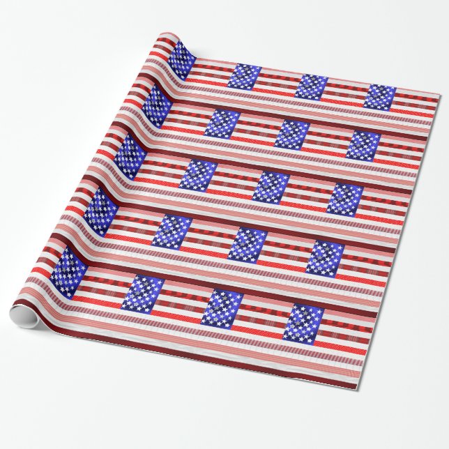 American Flag Wrapping Paper (Unrolled)