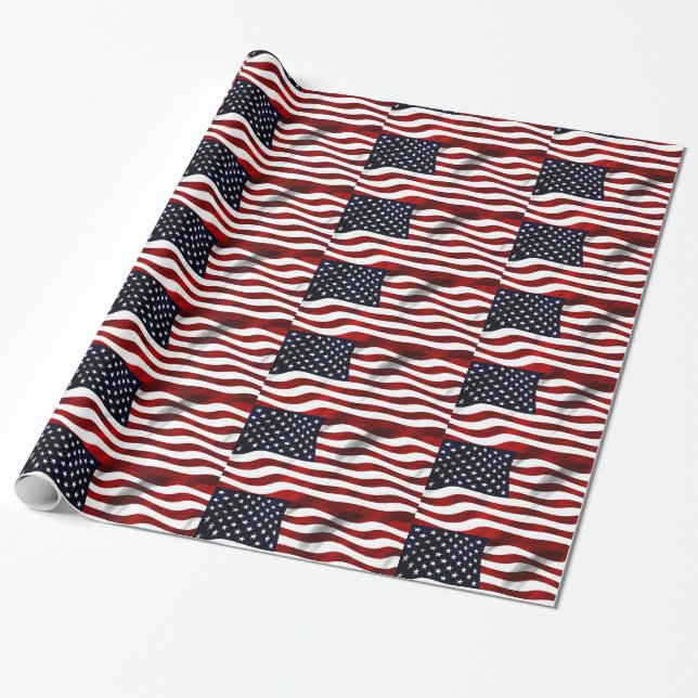 American Flag Wrapping Paper (Unrolled)