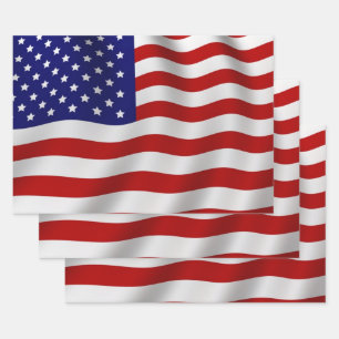 American Flag Wrapping Paper Sheets