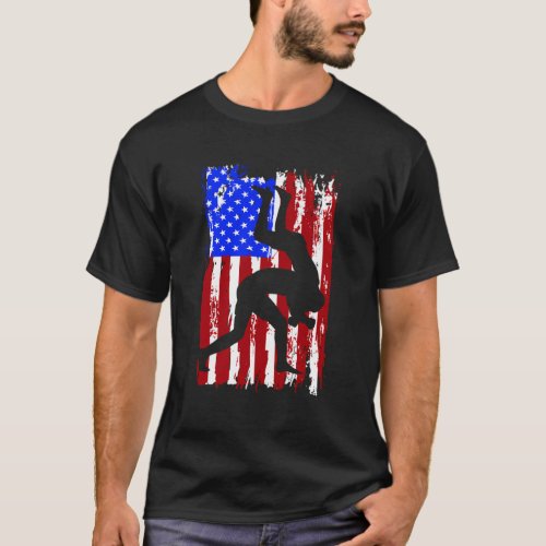 American Flag Wrestling T_Shirt