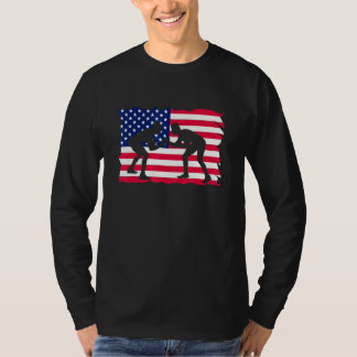 American Flag Wrestling Wrestler Wrestling Fan T-Shirt