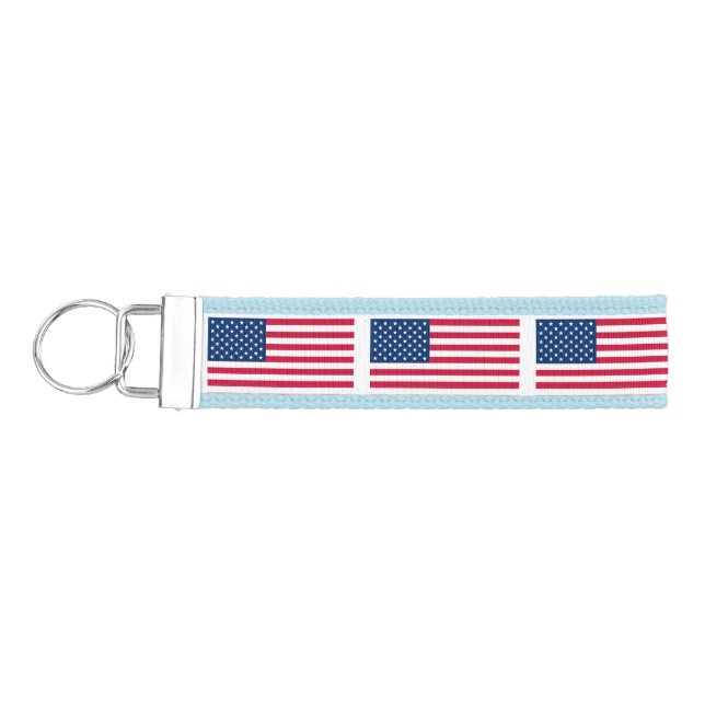 American Flag Wrist Keychain USA (Keys on Left)