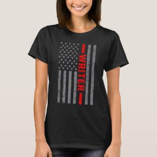 American Flag Writer US Flag Vintage For Men Dad T-Shirt