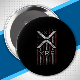 American Flag - XRP Crypto Currency Cryptocurrency Button