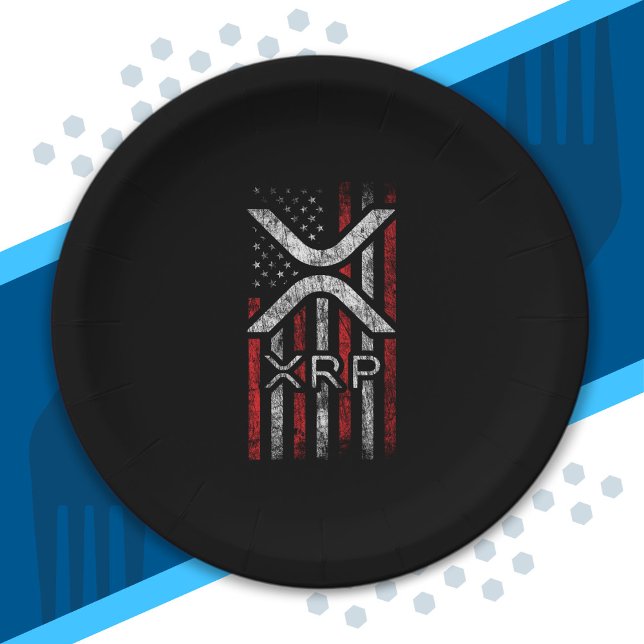 American Flag - XRP Crypto Currency Cryptocurrency Paper Plates (Creator Uploaded)