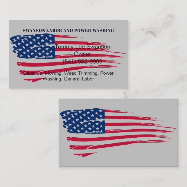 American Flag Yard Maintenance   Business Card (Front/Back)