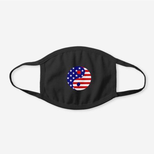 american flag yin yang usa black cotton face mask