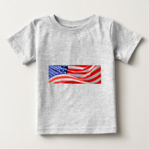 American Flag, you can add text and upload photos Baby T-Shirt