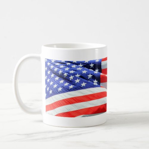 American Flag you can add text and upload photos Coffee Mug