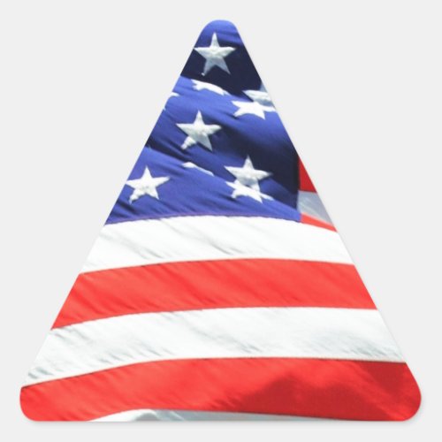 American Flag you can add text and upload photos Triangle Sticker