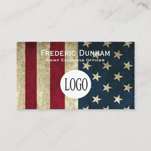 American Flag Your Logo Business Cards