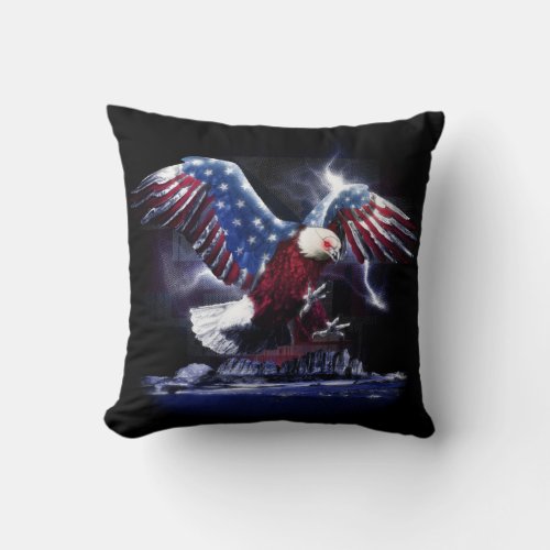 American_flagged eagle throw pillow