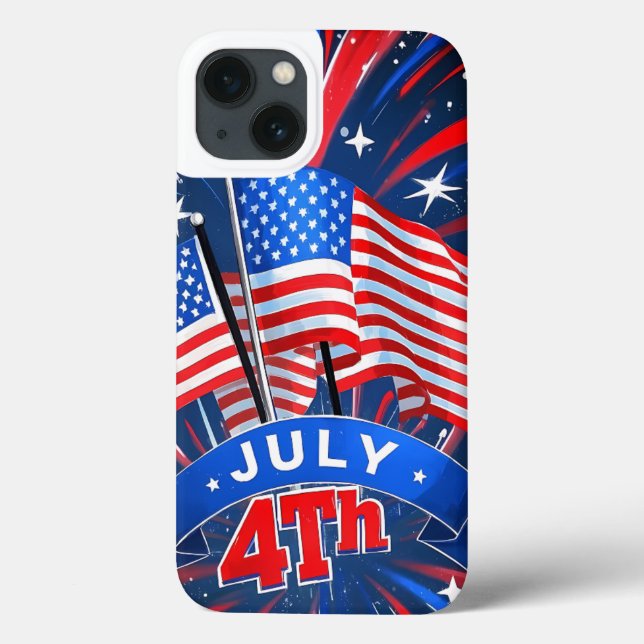 American Flags 4th of July Case-Mate iPhone Case (Back)