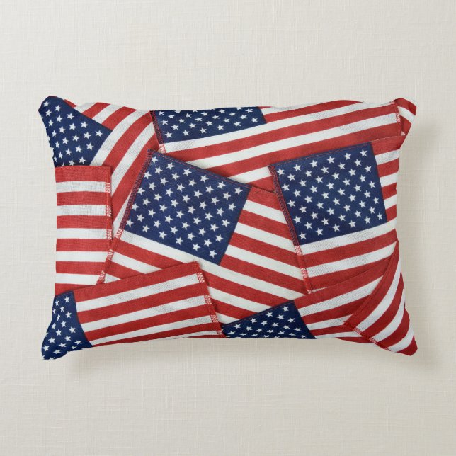 American Flags Accent Pillow (Front)
