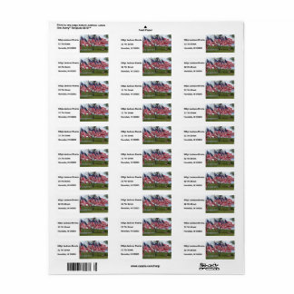 American Flags and Crosses Label