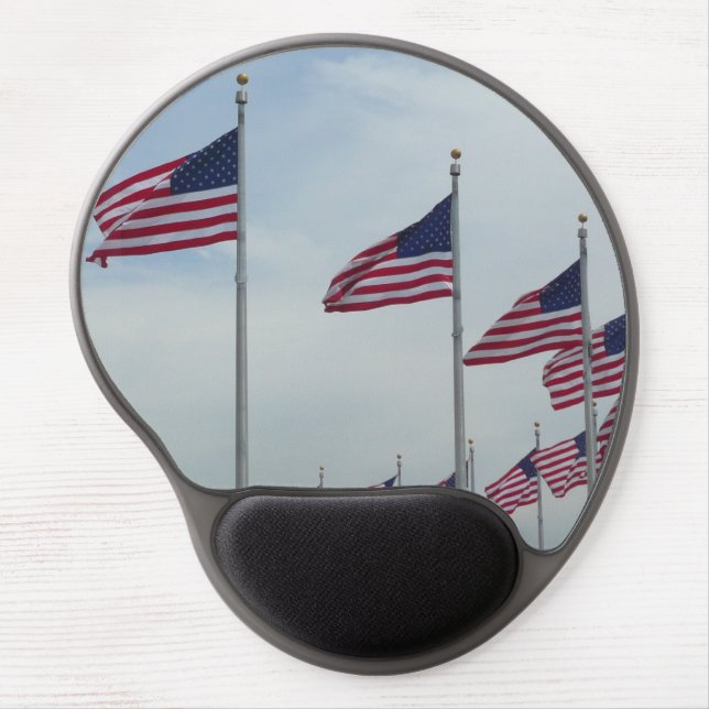 American Flags at the Washington Monument Gel Mouse Pad (Front)