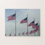 American Flags at the Washington Monument Jigsaw Puzzle