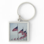 American Flags at the Washington Monument Keychain