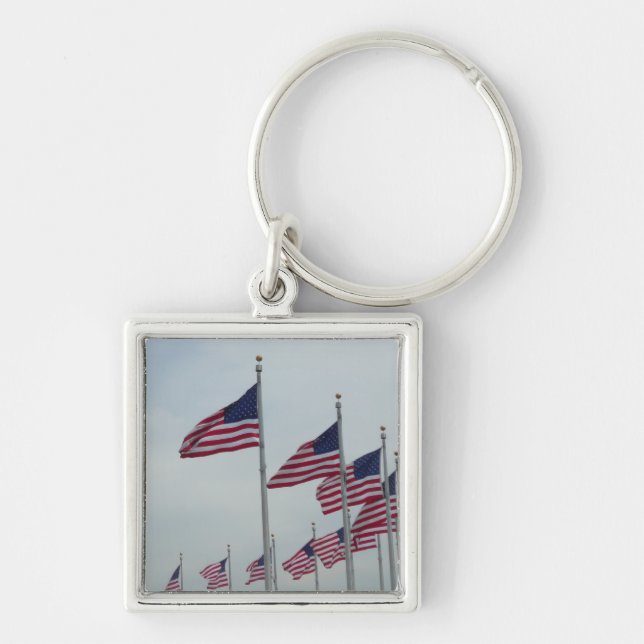 American Flags at the Washington Monument Keychain (Front)