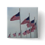 American Flags at the Washington Monument Pinback Button